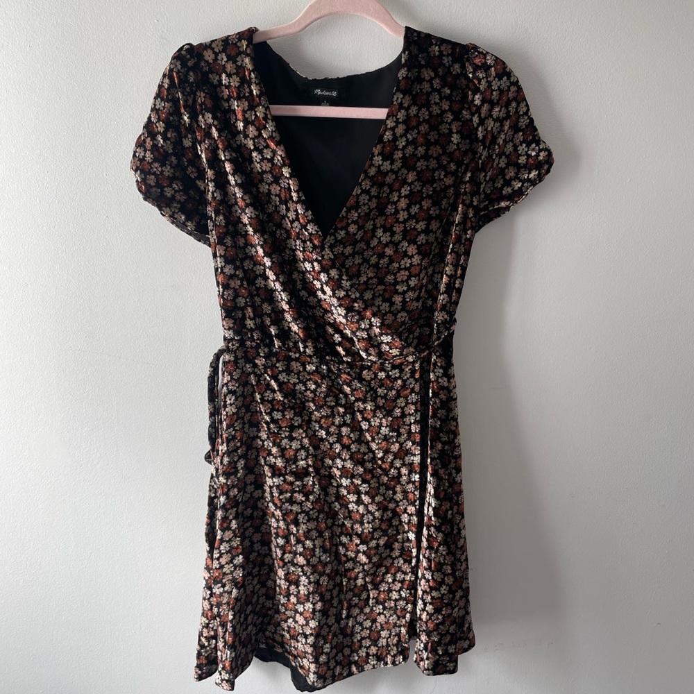 Adorable Velour Wrap Dress